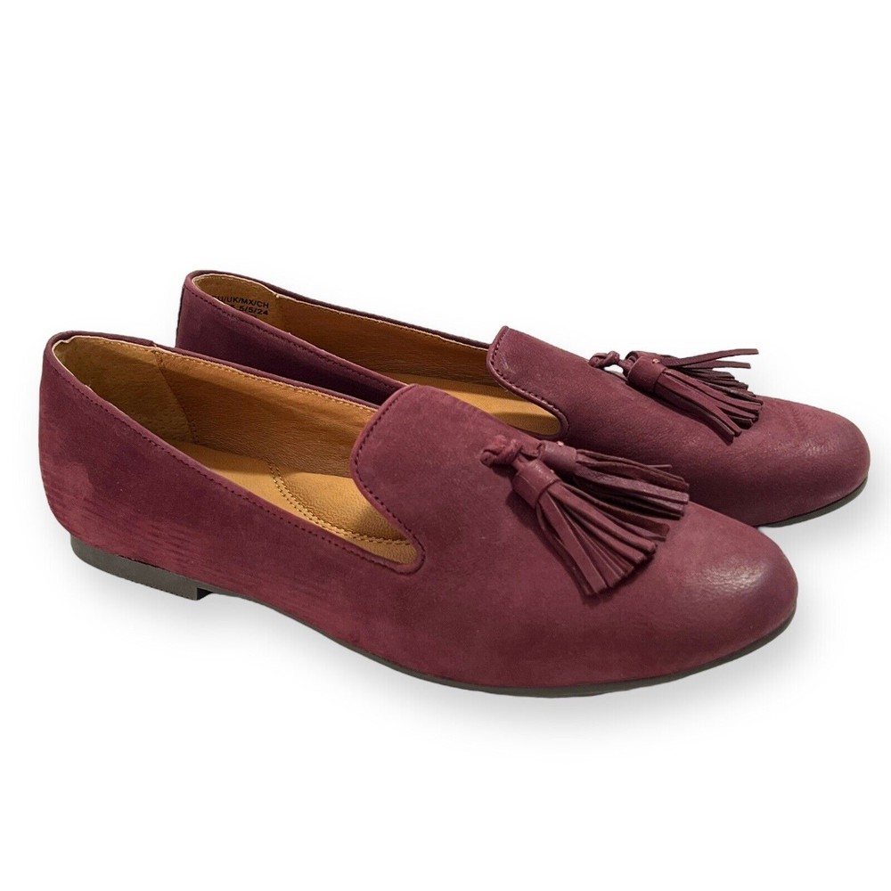 GENTLE SOULS KENNETH COLE Flats Sz 7.5 Eugene Plum Burgundy Leather Purple Shoes